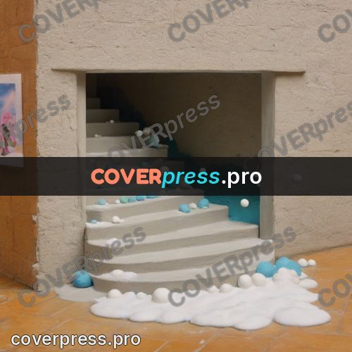 Stop motion character: foam by a door and steps