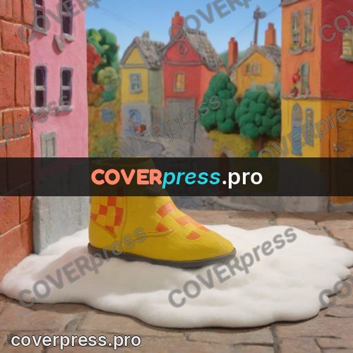 Stop motion character: yellow shoe on white foam