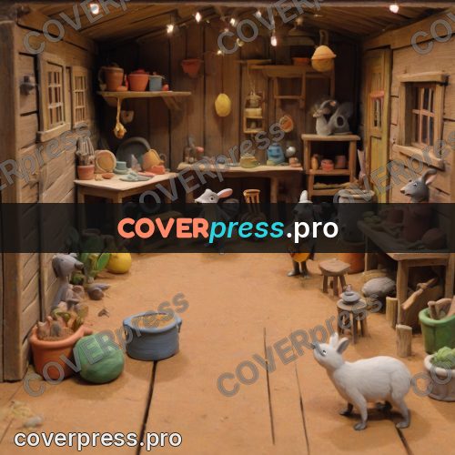 Stop motion character: mice in a wooden workshop