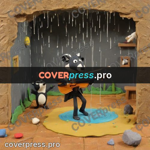 Stop motion character: badger with a violin
