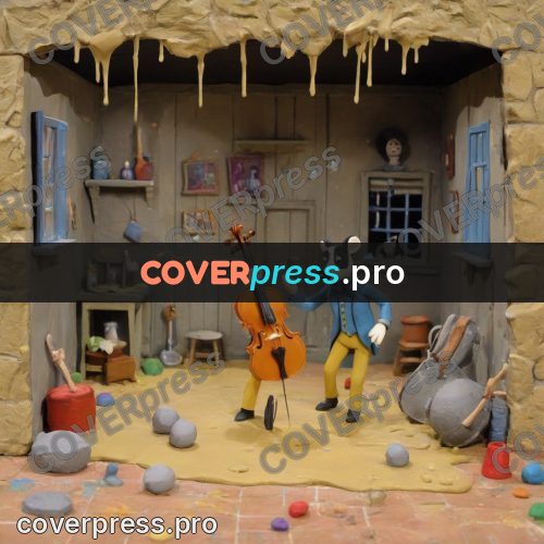 Stop motion character: badger with a violin