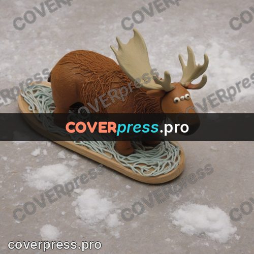 Stop motion character: moose on the snow