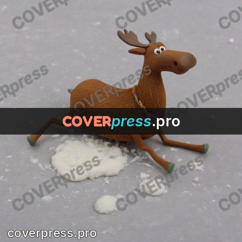 Stop motion character: moose on the snow