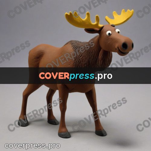 Stop motion character: moose with big antlers
