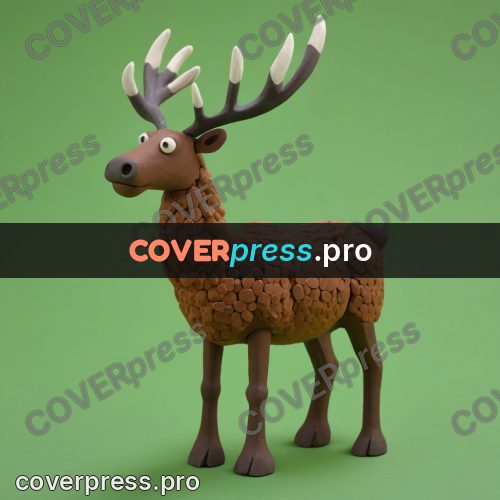 Stop motion character: stag with branching antlers