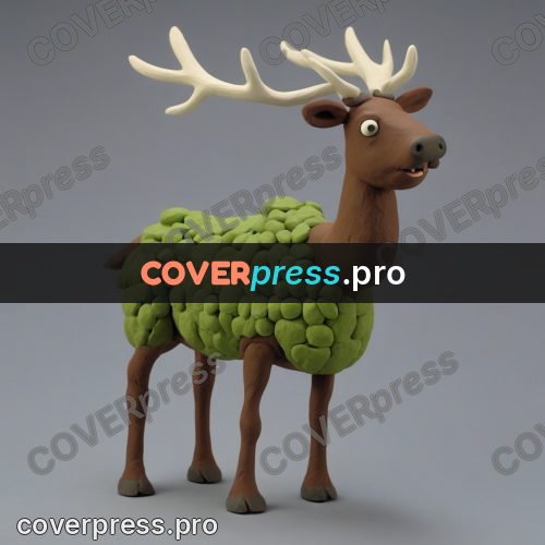Stop motion character: stag with branching antlers