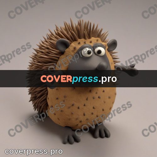 Stop motion character: hedgehog with long spines