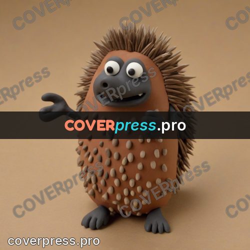 Stop motion character: hedgehog with long spines