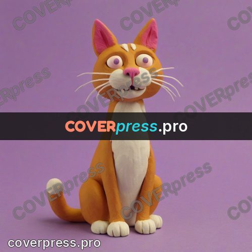Stop motion character: ginger cat with a white front