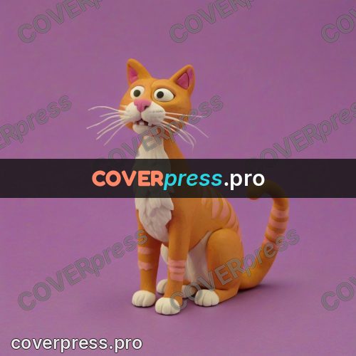 Stop motion character: ginger cat with a white front
