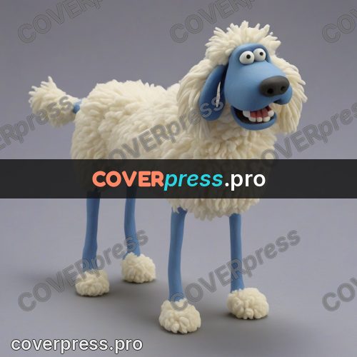 Stop motion character: shaggy dog with blue legs