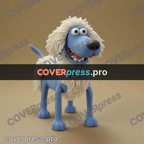 Stop motion character: shaggy dog with blue legs