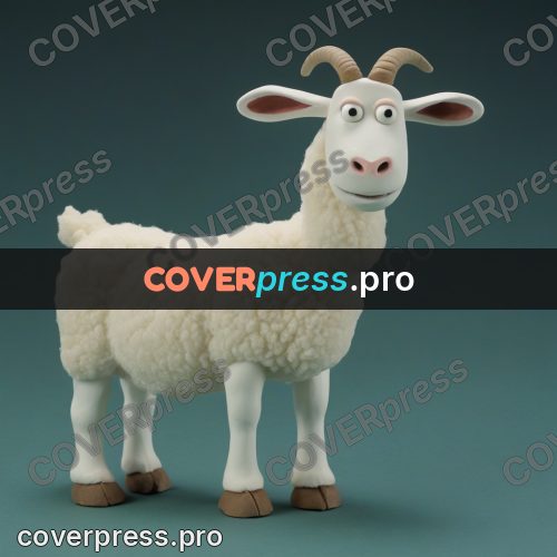 Stop motion character: white goat with curved horns