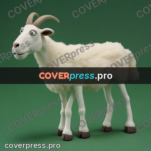 Stop motion character: white goat with curved horns
