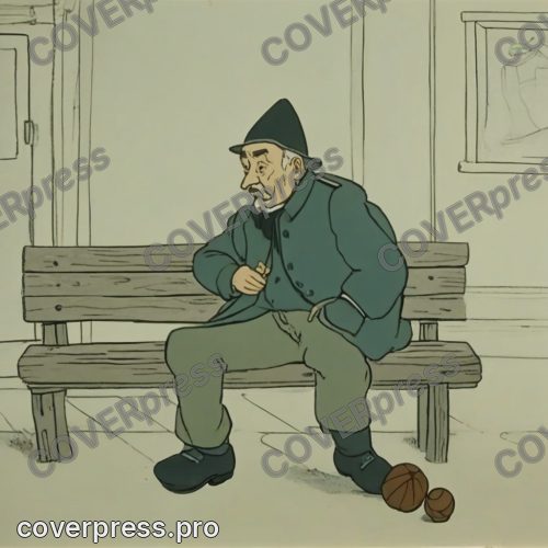 В стиле Полковников: портфель и мяч лежат на скамейке и занимают половину кадра