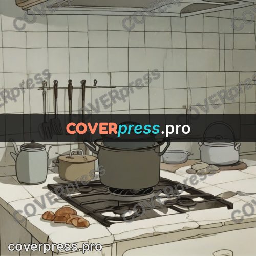 Retro cartoon drawing: pot on a kitchen stove