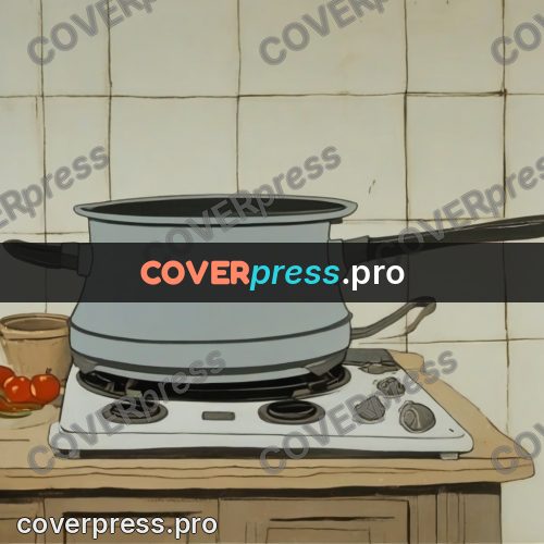 Retro cartoon drawing: pot on a kitchen stove