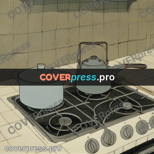 Retro cartoon drawing: pot on a kitchen stove