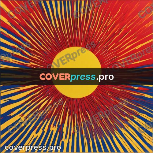 Pop art illustration: circle in a burst of rays