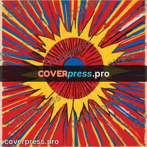 Pop art illustration: burst of coloured rays