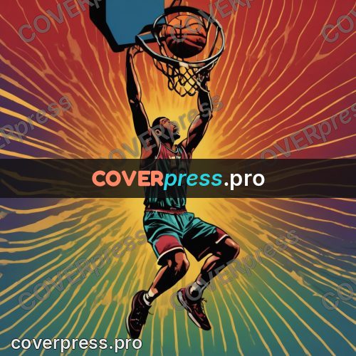 Pop art illustration: basketball player at the hoop