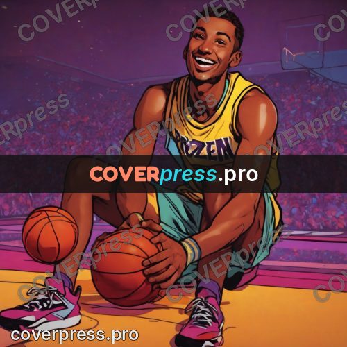 Pop art illustration: smiling player with a ball
