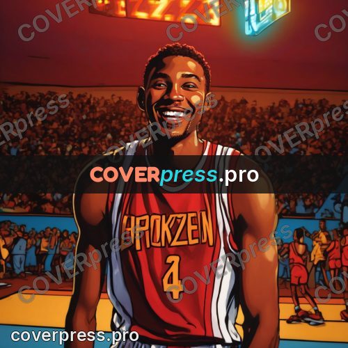 Pop art illustration: smiling player with a ball
