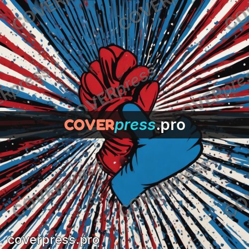 Pop art illustration: red and blue boxing gloves