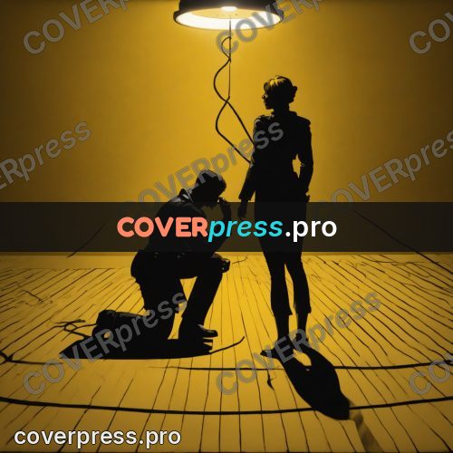 Pop art illustration: dark silhouettes in yellow light