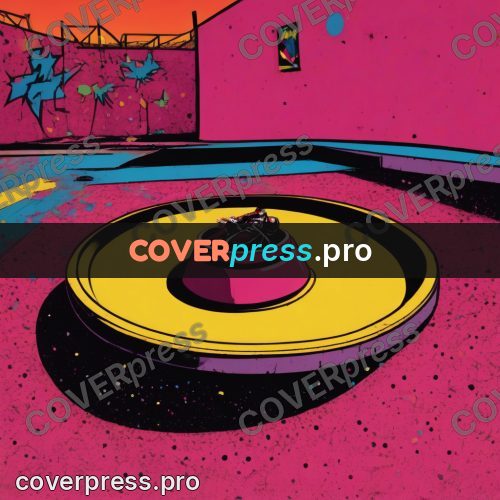 Pop art illustration: skate park with pink walls