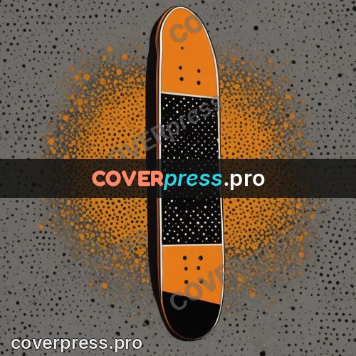Pop art illustration: orange skateboard deck