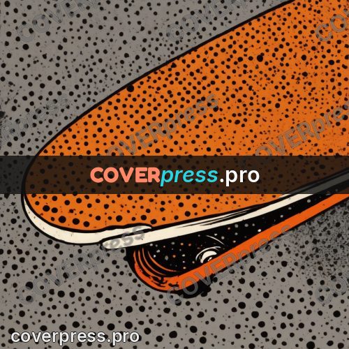 Pop art illustration: orange skateboard deck