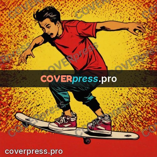 Pop art illustration: skater on a board