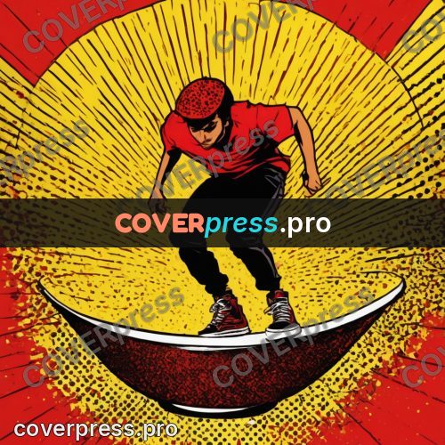 Pop art illustration: skater on a board