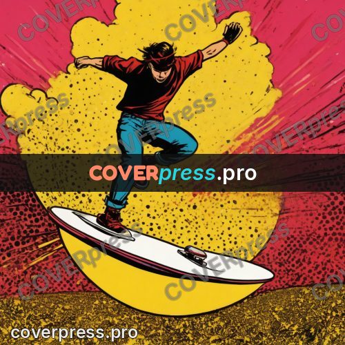 Pop art illustration: skater leaping over a bowl