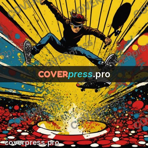 Pop art illustration: skater leaping over a bowl