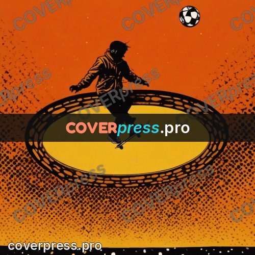 Pop art illustration: skater against an orange ground