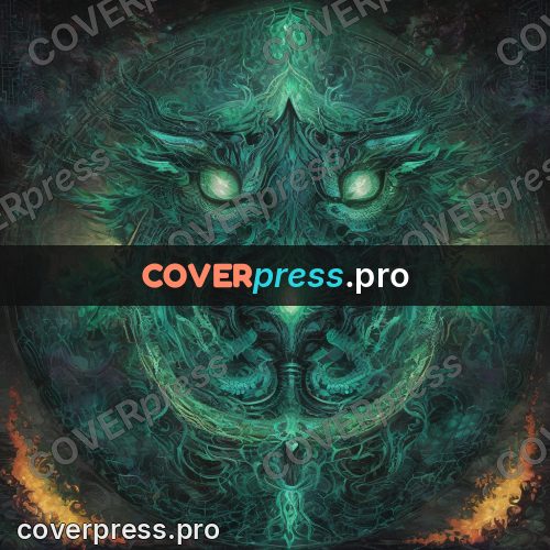 Psychedelic illustration: green face with tentacles