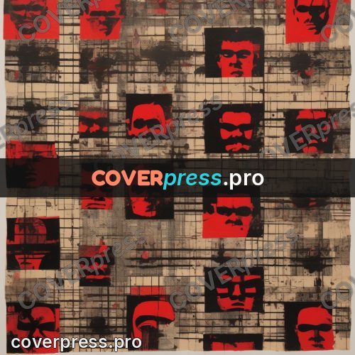 Punk illustration: faces in a grid of squares