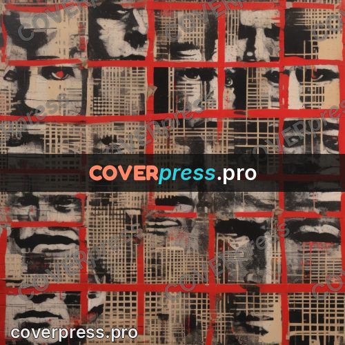 Punk illustration: faces in a grid of squares