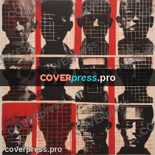 Punk illustration: faces in a grid of squares