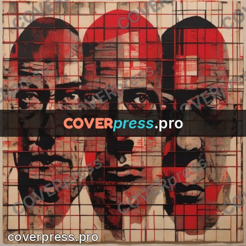 Punk illustration: faces in a grid of squares