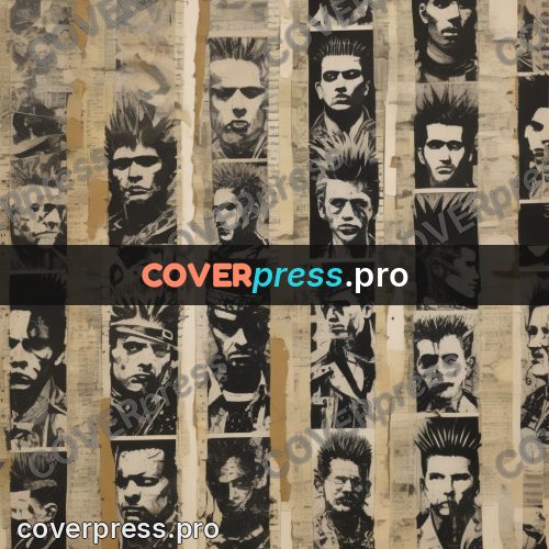 Punk illustration: small portraits in rows