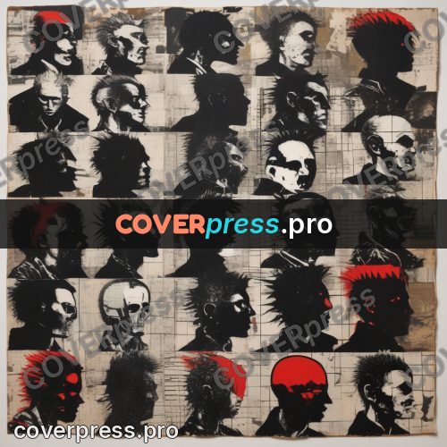 Punk illustration: heads and red blocks