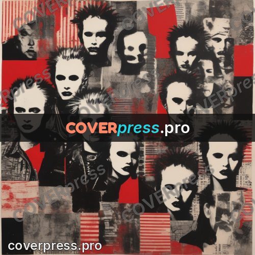 Punk illustration: heads and red blocks