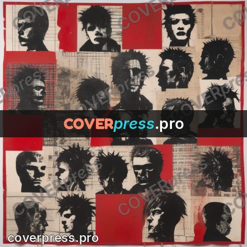 Punk illustration: heads and red blocks