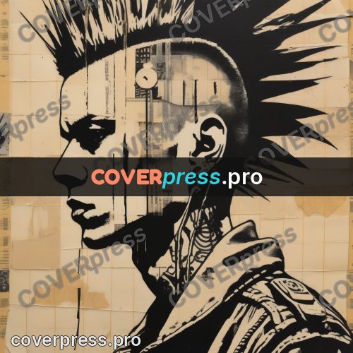 Punk illustration: profile with a tall mohawk