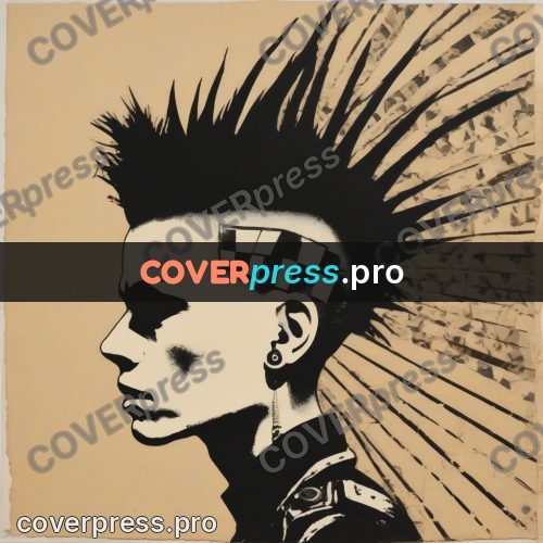 Punk illustration: profile with a tall mohawk