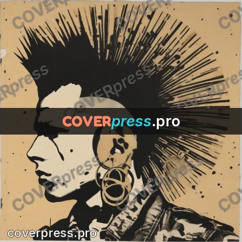 Punk illustration: profile with a tall mohawk