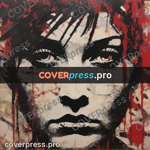Punk illustration: face with black drips